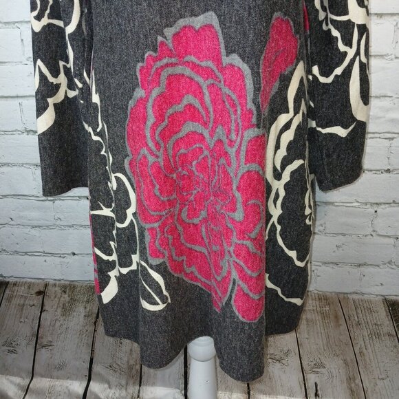 SAND STUDIO SWEATER DRESS, WOMENS, LONG SLEEVE, COWL NECK, FLORAL, SIZE SMALL - Picture 3 of 12